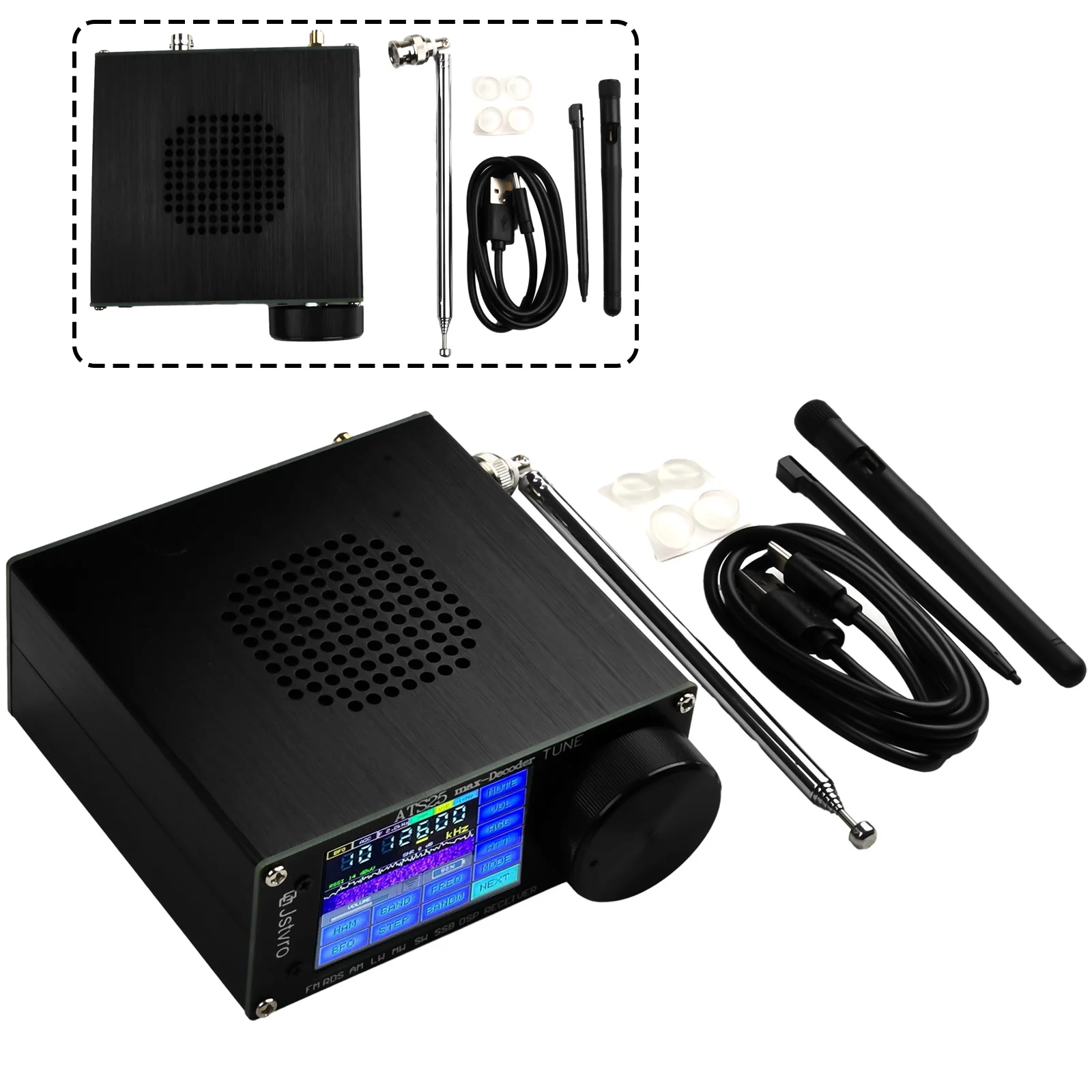1 комплект радиоприемника FM MW коротковолновая печь черный 120*115*48 мм 1730-30000 кГц 64-108
