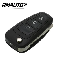 3 button car folding key shell flip remote key fob case shell with uncut blade for ford focus mk3 t6 ranger car key accessories