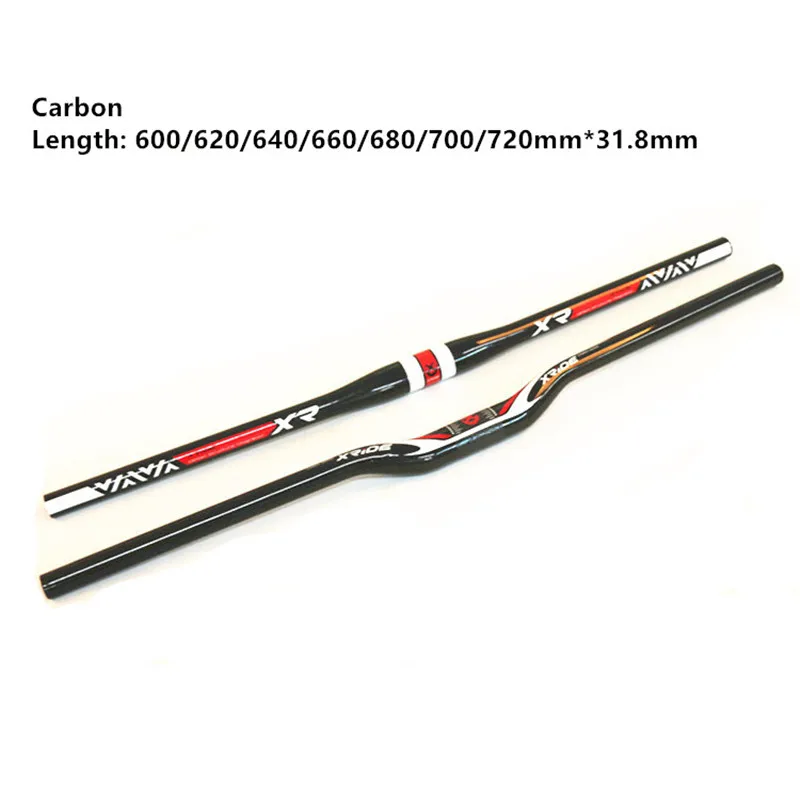 

MTB Bicycle Full Carbon Handlebar Riser/Flat Bar 31.8mm*600-720MM 3K Glossy Bike Parts