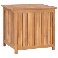 Patio Storage Box 23.6"x19.7"x22.8" Solid Teak Wood Outdoor Deck Box Storage Chest Garden Furniture