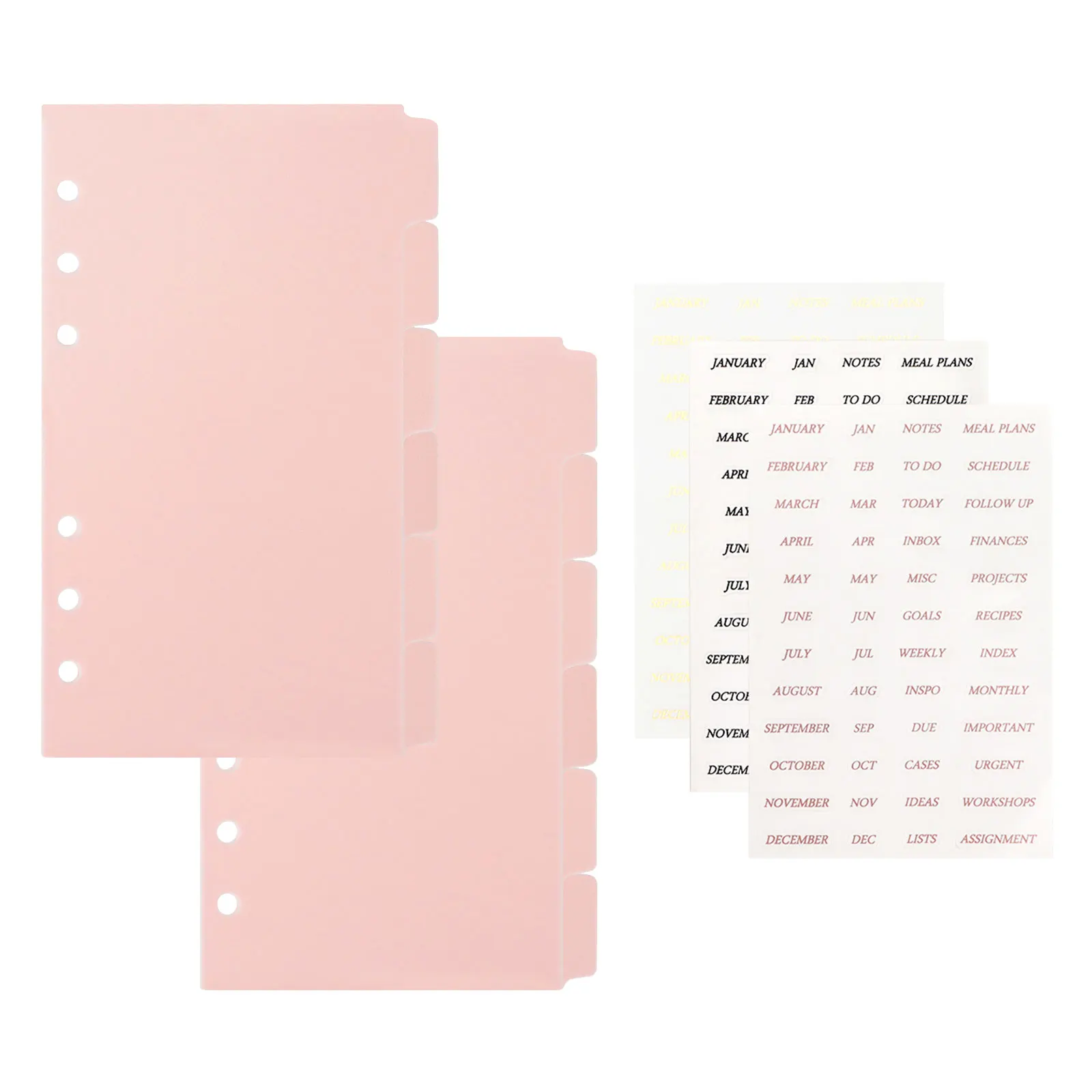 A6 6-Hole Binder PP Separator Page Date Month Sticker Document Information Classification Index Office Stationery Supplies