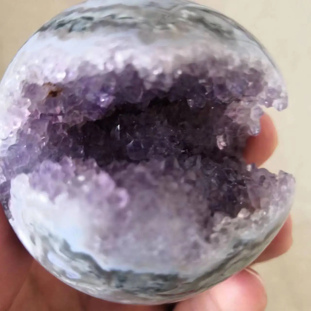 

Natural Geode Stone Aquatic Agate Ball Rock Mineral Healing Reiki Meditation Energy Stone Home Decor