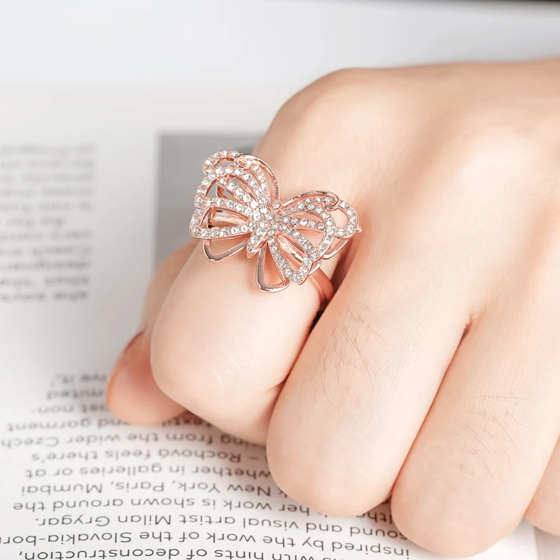 

New female fashion selling jewelry double butterfly temperament female ring