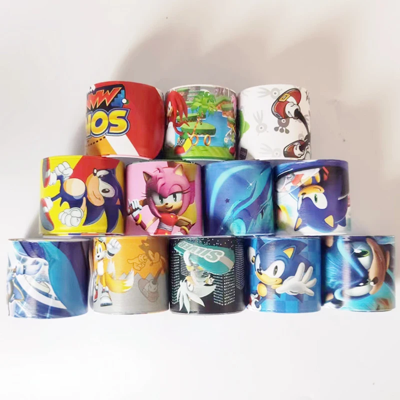 12PCS Sonic The Hedgehog Wrist Strap Cartoon Clap Circle Toy Bangle Pvc Bracelet Anime Peripheral Kids Festival Gametoys Gifts images - 6