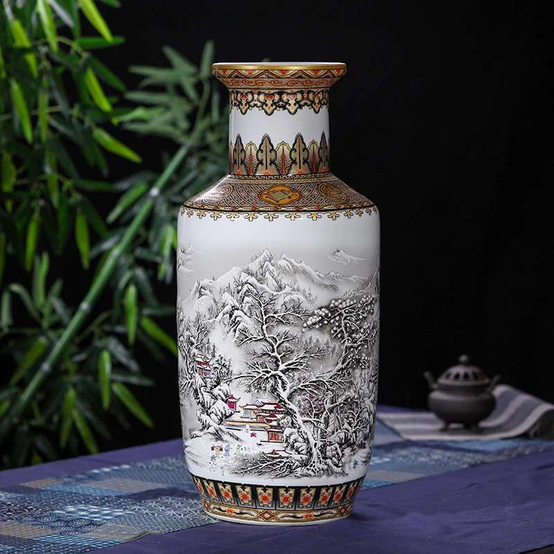 

Античная китайская ваза для снежного пола Jingdezhen ручной работы с золотым рисунком из фарфора kangxi напольная ваза большого размера для домашн...