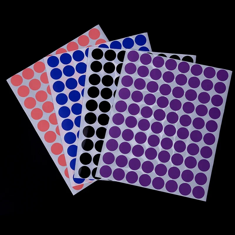 Многоцветные круглые точки маркировочные наклейки черно-белая бумага для