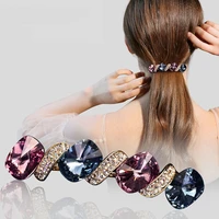 2022 new women shining crystal rhinestone luxury hair clip girls hairpin hair accessories headwear girls fashion gift ornaments