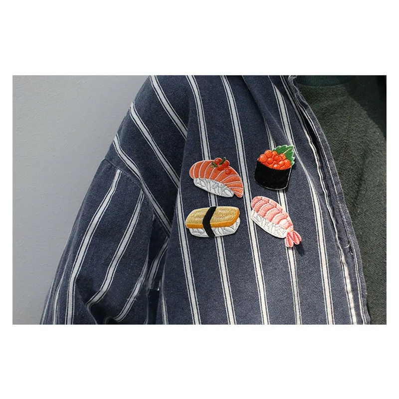 Милые нашивки с едой для вышивки - торт, лосось, хлеб - для одежды, аппликация, шитье, эмблема, заплатки для одежды.