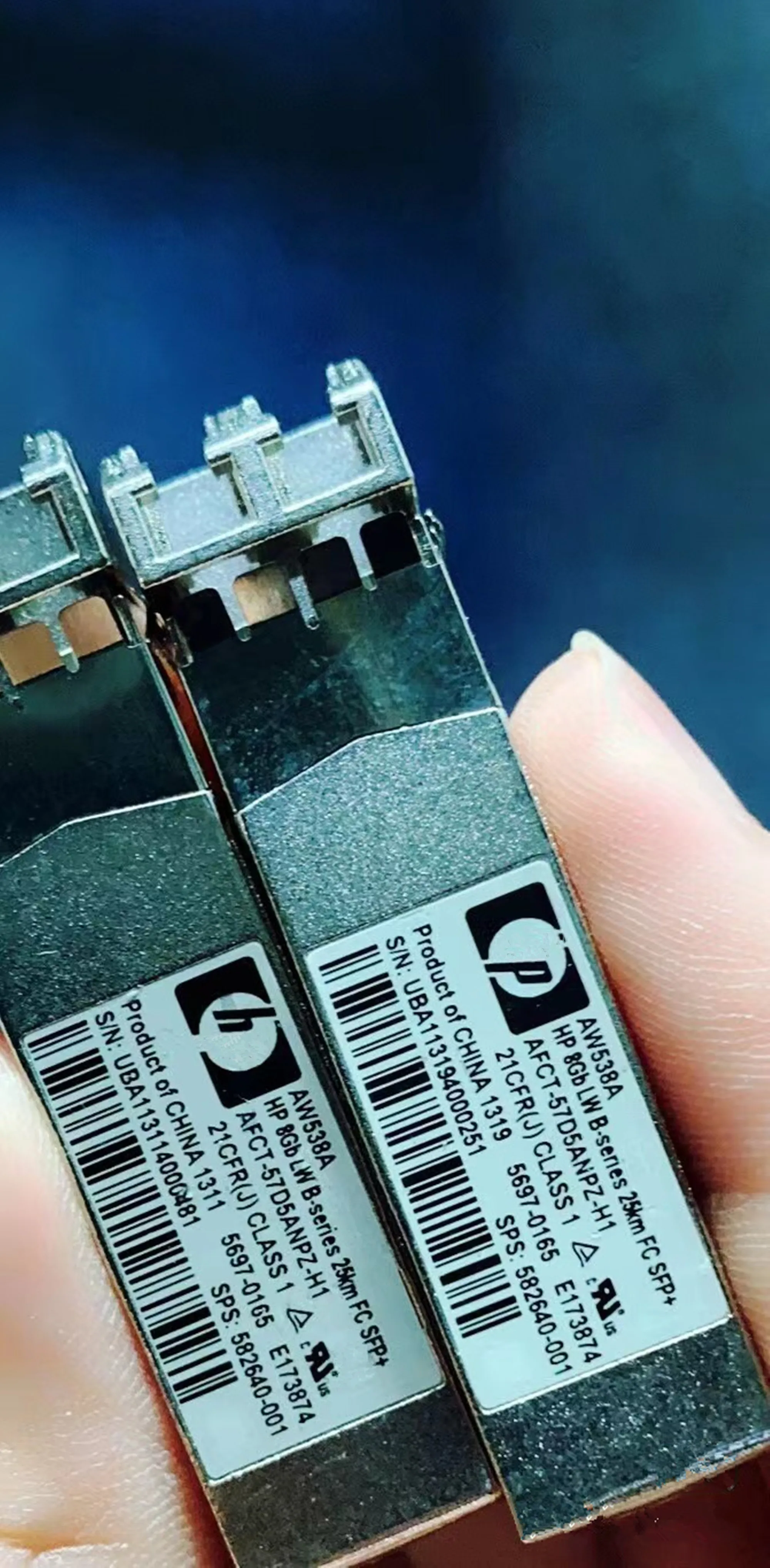 H-P AW538A 8G 25KM LW FC SFP + 5697-0165 582640-001 E173874 однорежимный оптический трансивер