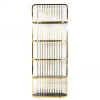 BXG210511-15 Factory Directly Wholesale Gold Stainless Steel Glass Display Shelf Wedding Party Wine Rack