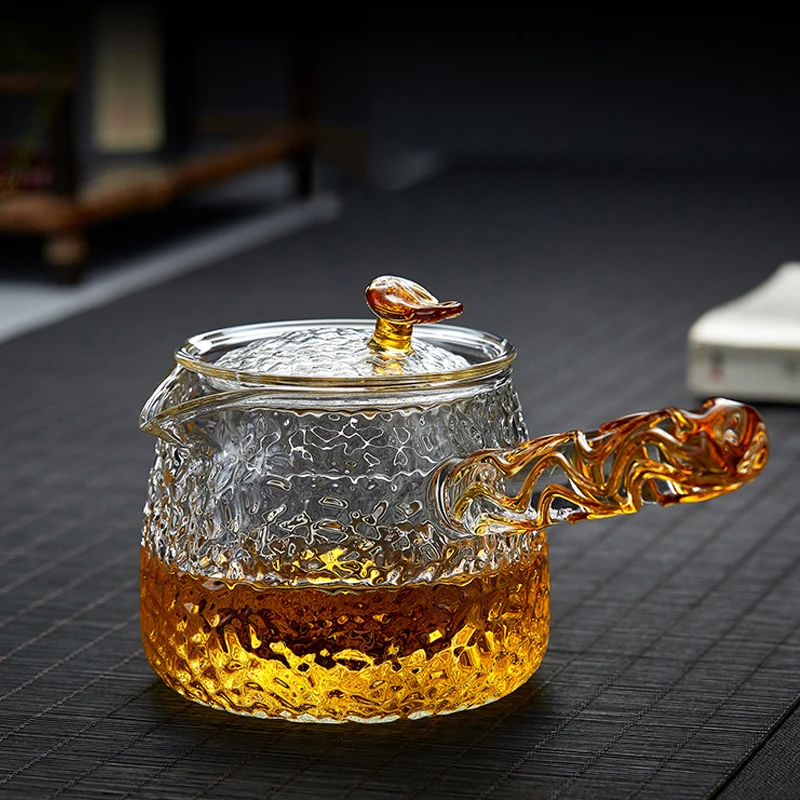 

400ml Glass Teapot Chinese Creative Heat-resisting Glass Pot Handle Water Teapot Home Teaware Driveware As Gift