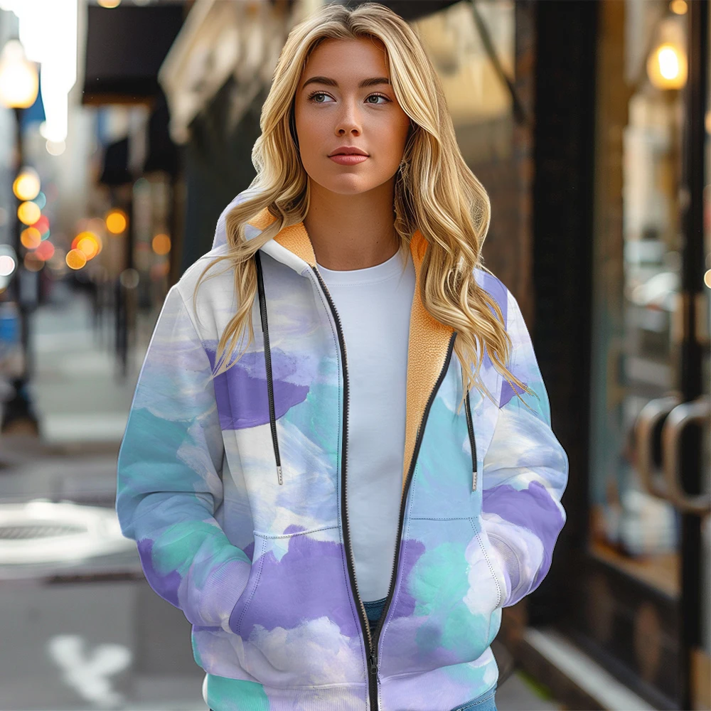 Кардиган с принтом тай-дай пуловер длинными рукавами зимняя повседневная