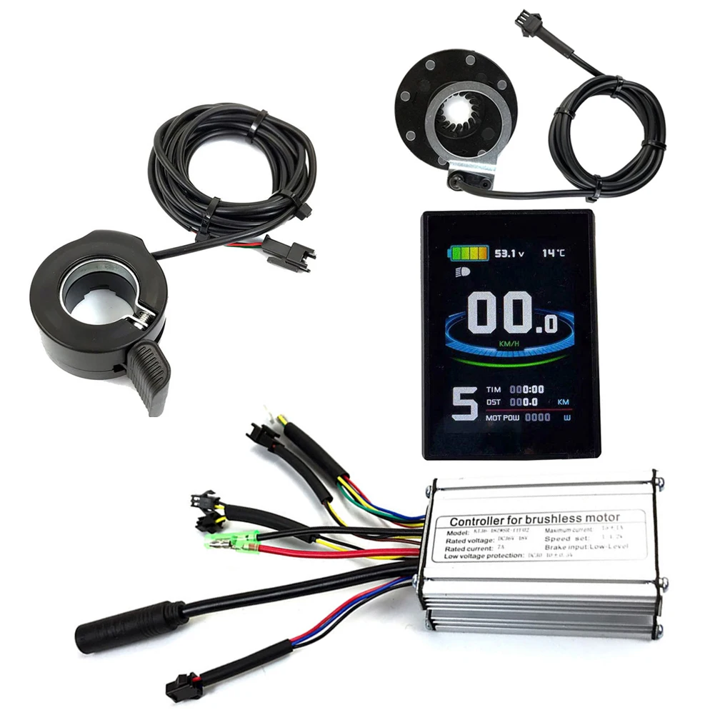 

E-bike KT 36V/48V 250W 15A Controller WP+LCD8S Display+8 Sensor+Thumb Throttle for KT Series Electric Bicycles Cycling Parts