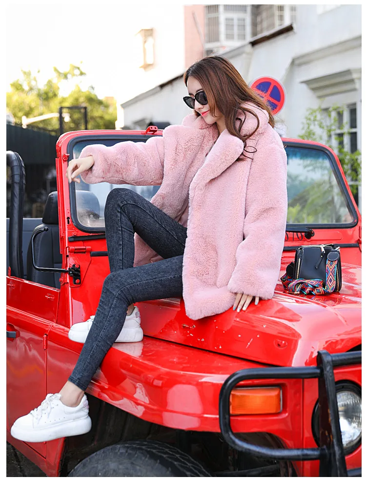 Winter Women's Loose and Warm Medium and Long Plus Size Faux Fur Coat Women