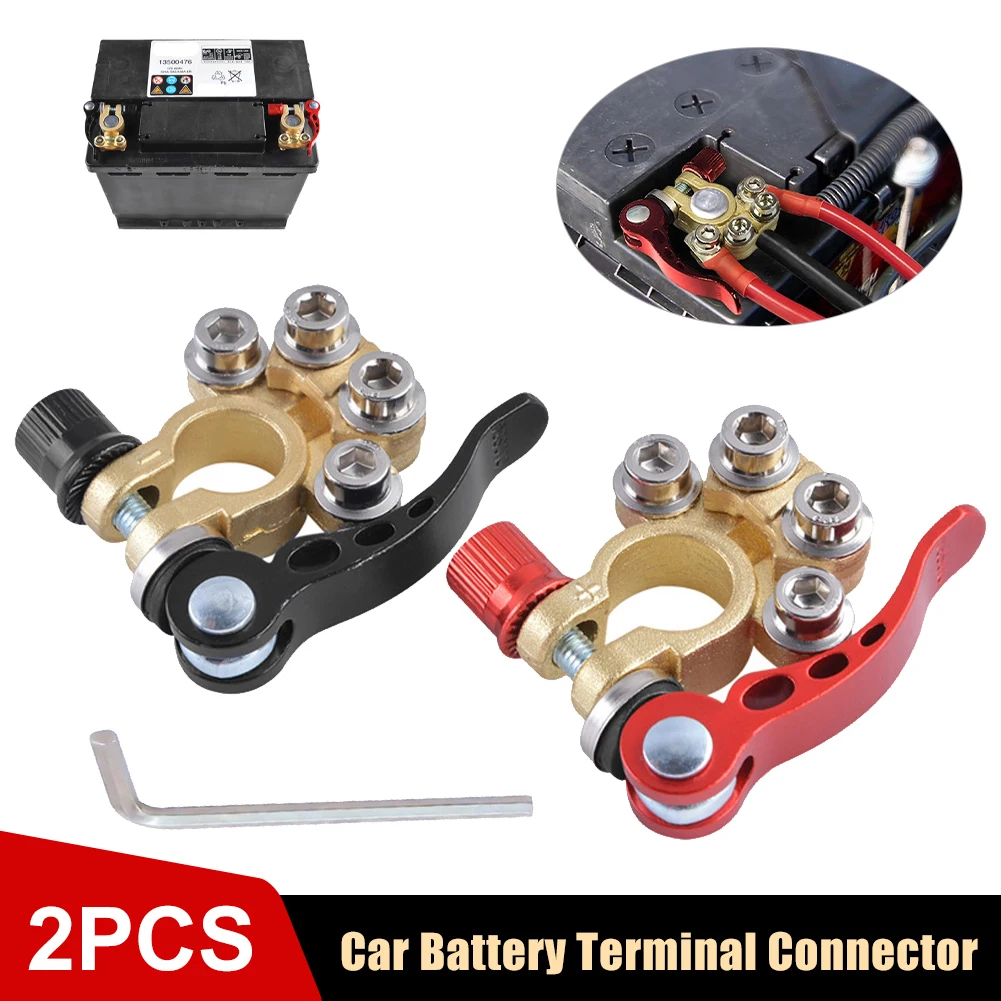 

Universal 12V/24V Car Battery Terminals Connectors Quick Release Disconnect 1 Pair Wire Cable Clamp Clip Screw Wire Connectors