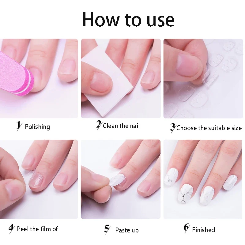 50 листов прозрачного двухстороннего художественного клея для ногтей