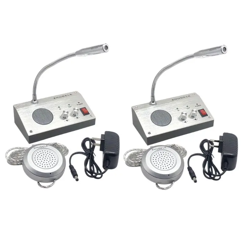 

Dual Way Window Intercom System Bank Counter Interphone Zero-touch for Business Store Bank Station Ticket Window 9908