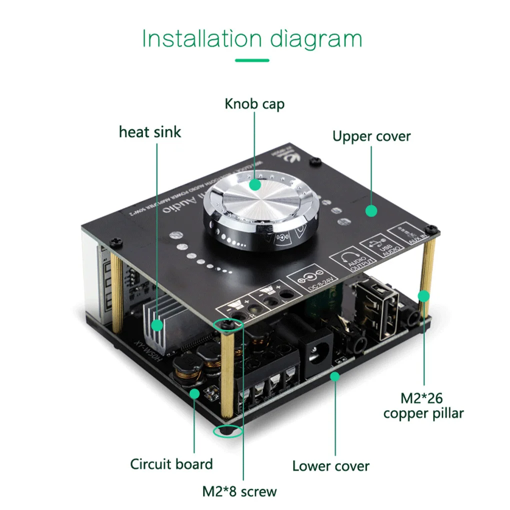 

Цифровой дисплей с будильником, 50 Вт, x2 модуль усилителя звука, дистанционное управление, Плата усилителя мощности, регулируемый громкость, ...