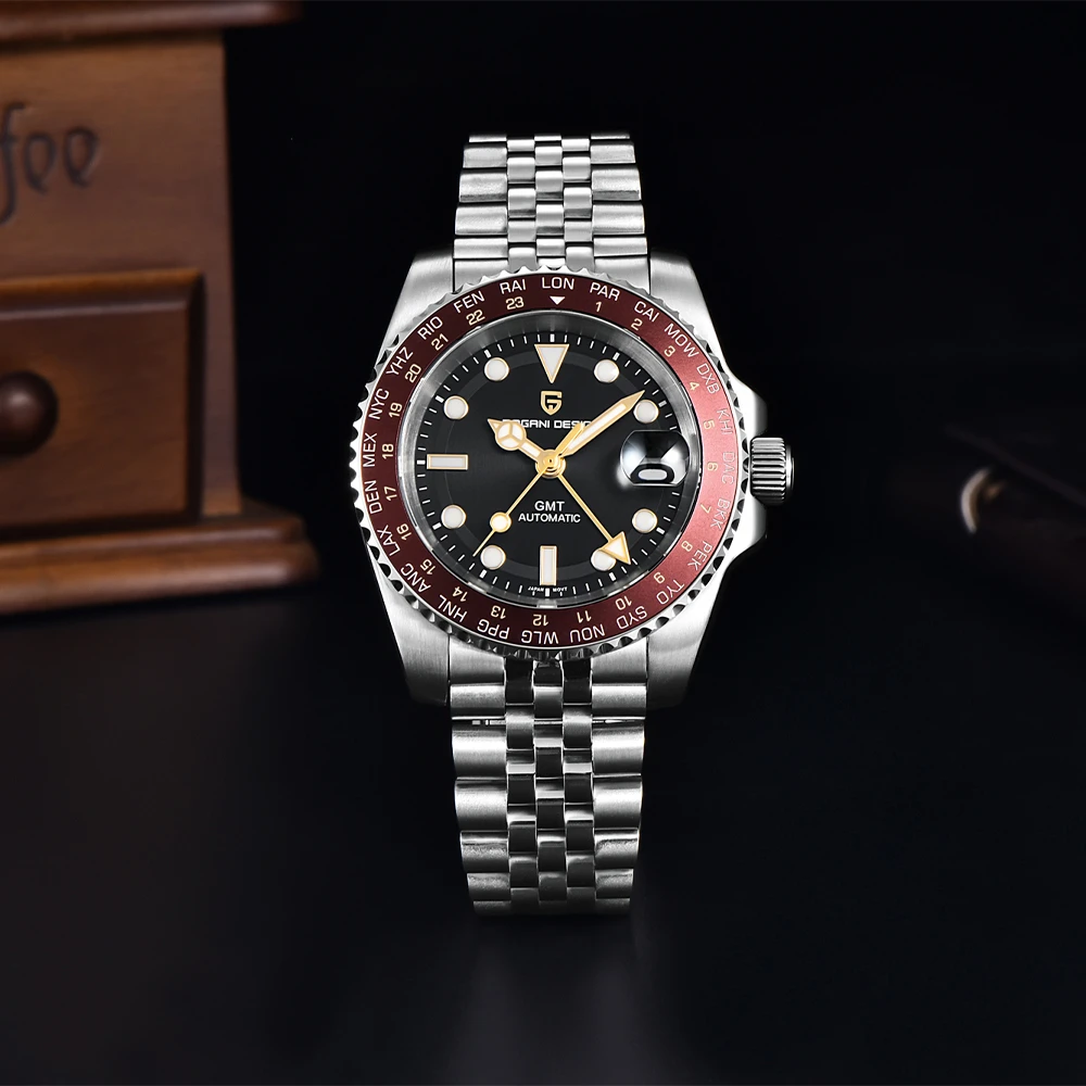 

PAGANI DESIGN New Japan NH34 GMT Men Mechanical Watch Luxury Sapphire Glass Automatic Watch 10bar Waterproof Stainless Watch Men