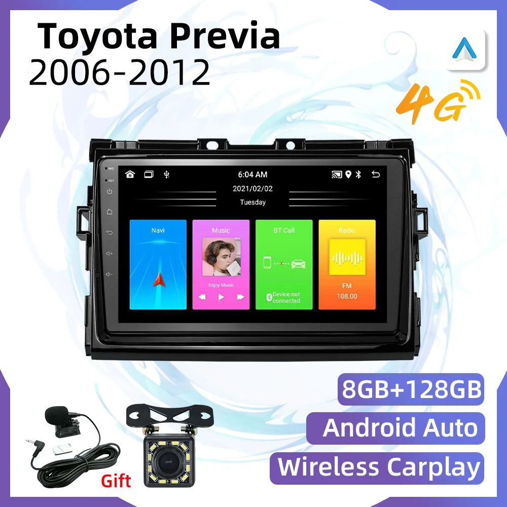 

Android Auto for Toyota Previa 2006-2012 2 Din Stereo Receiver Multimedia Player FM GPS Navigation Head Unit Car Radio