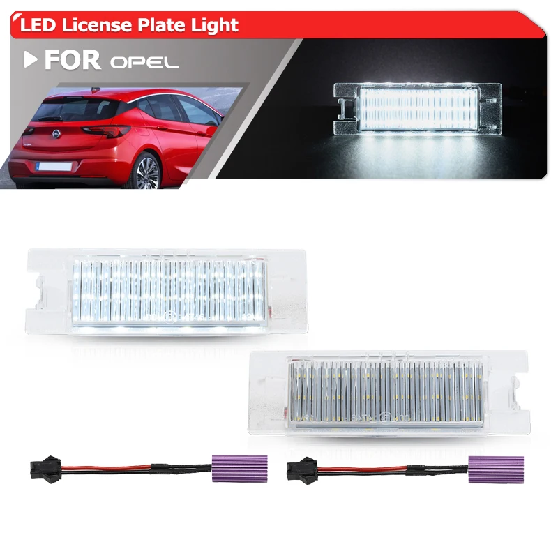 2x светодиодный фонарь номерного знака Canbus для Opel Astra H J K Corsa C D E Insignia A Vectra Zafira B Meriva