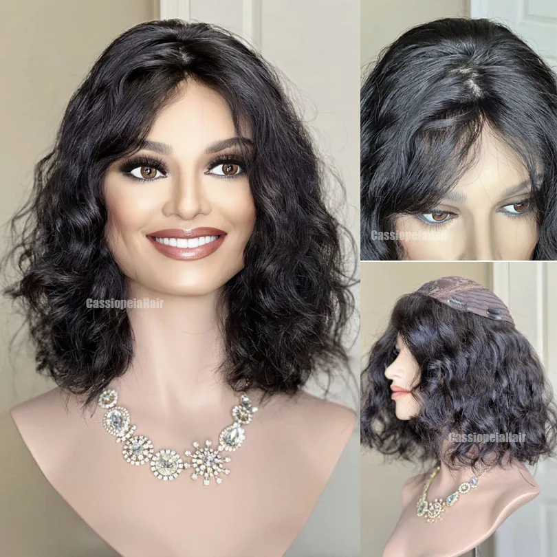 

Virgin Human Hair 20x20cm Silk Base Topper Jewish Wigs Full End Natural Wave Skin Top Topper Wigs For White Women