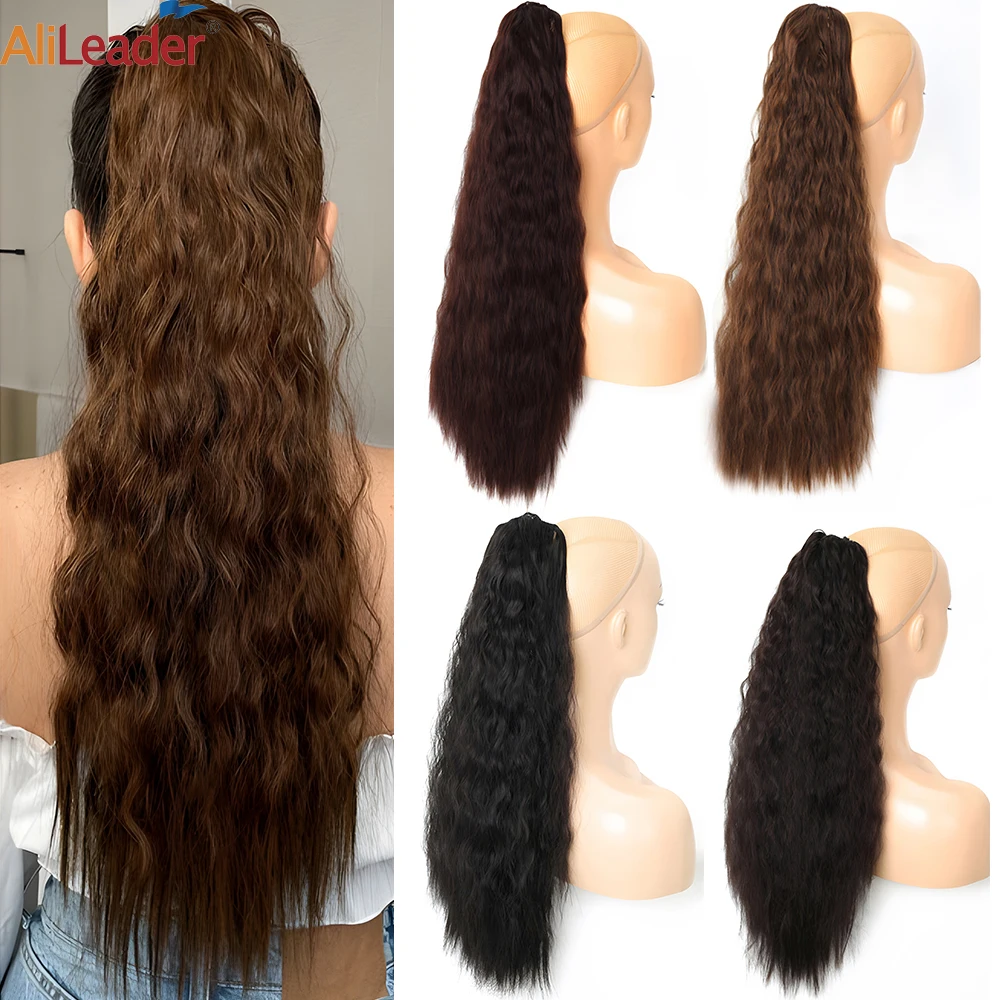 

Synthetic Claw Ponytail Extension 26Inch Long Corn Wave Ponytail Claw 0N Fake Ponytail Hairpiece For Women Claw Ponytail Hair