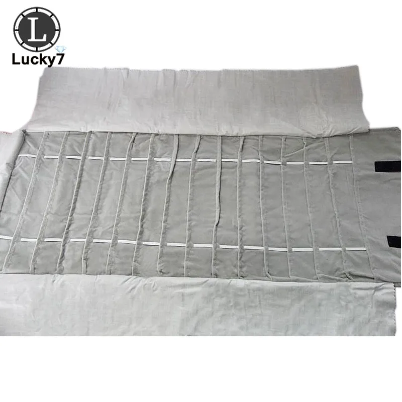 Factory Wholesale Jewelry Roll Bag Portable Case Gray Velvet Organizer Multi Functional Necklace Rings Earrings Storage Box