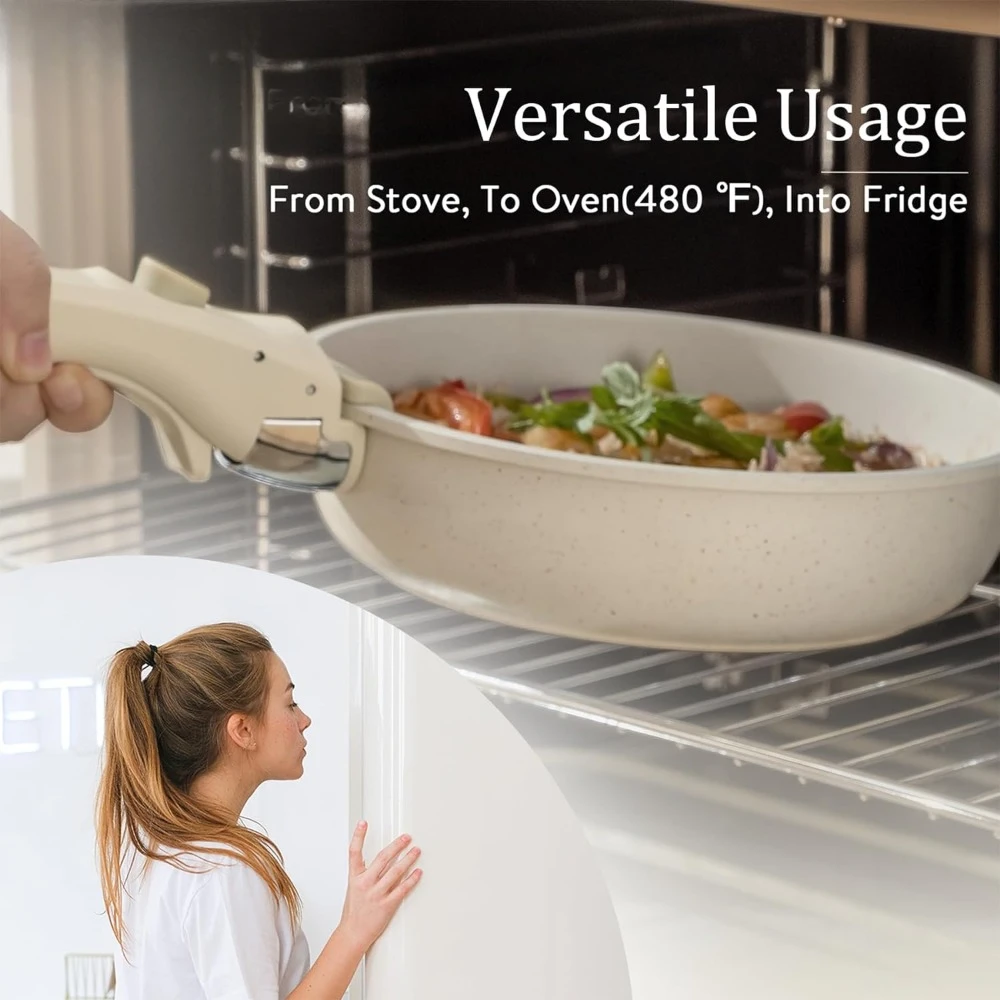 Набор кастрюль антипригарная ручка съемная кухонная Индукционная