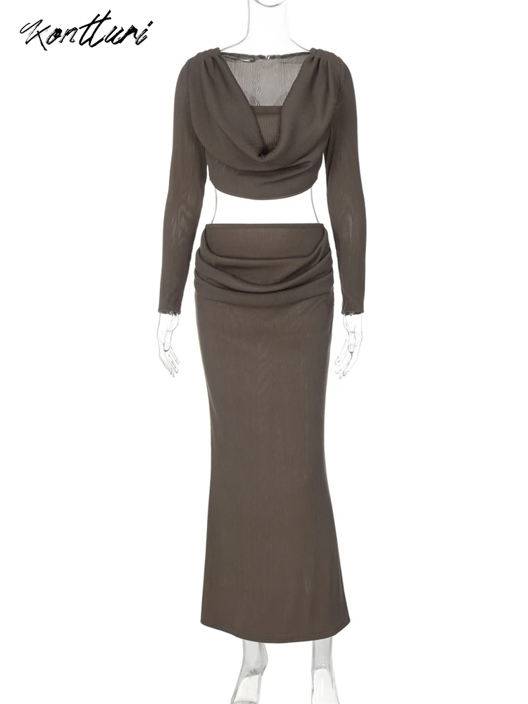 Kontturi летний повседневный комплект из двух предметов в рубчик Женская одежда