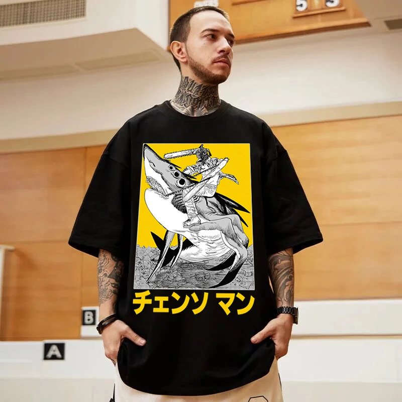 

Chainsaw Man Shirt Denji Anime Gore T-shirts Hip Hop Clothes Chain Saw Man Tee Shirt Akima Pochita Manga Unisex Cotton Tshirt