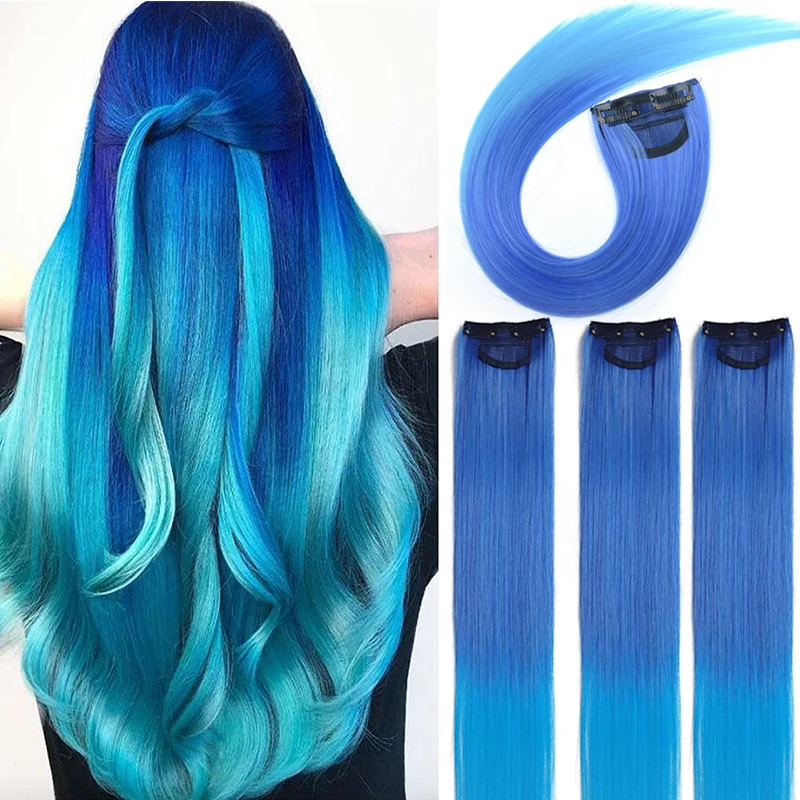 Ed Hairpieces Clip In Hair Extension One Piece Straight Pink