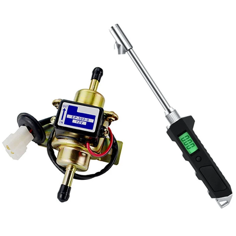 

1Pcs Digital Tire Pressure Gauge 230 PSI LCD Display & 1Pcs Fuel Pump For 12V Electric Vehicle EP500-0 EP5000
