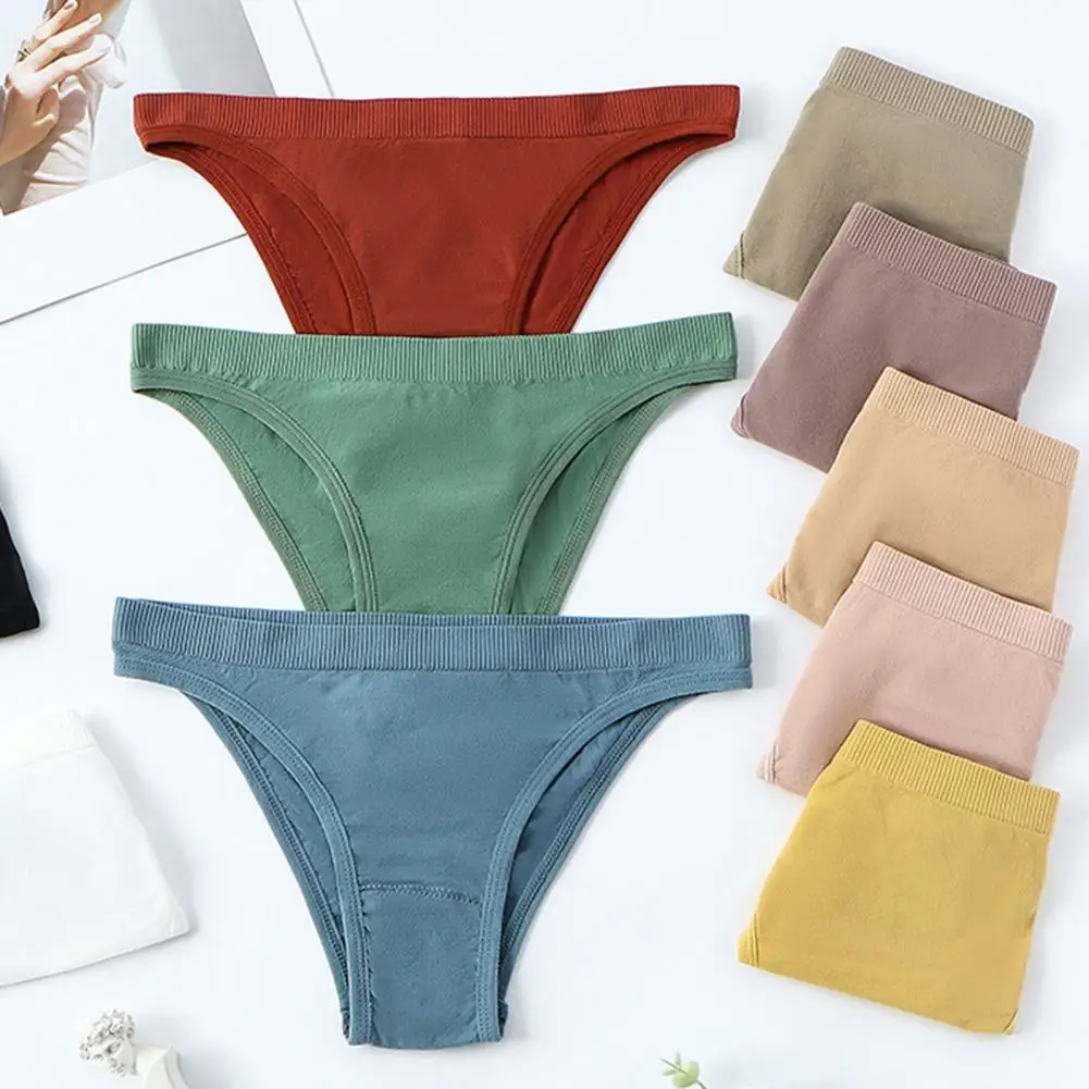 

Seamless Thongs Seamless High Elasticity Women's Thongs Soft Breathable Underwear for Intimate Comfort Low Waist Solid Color