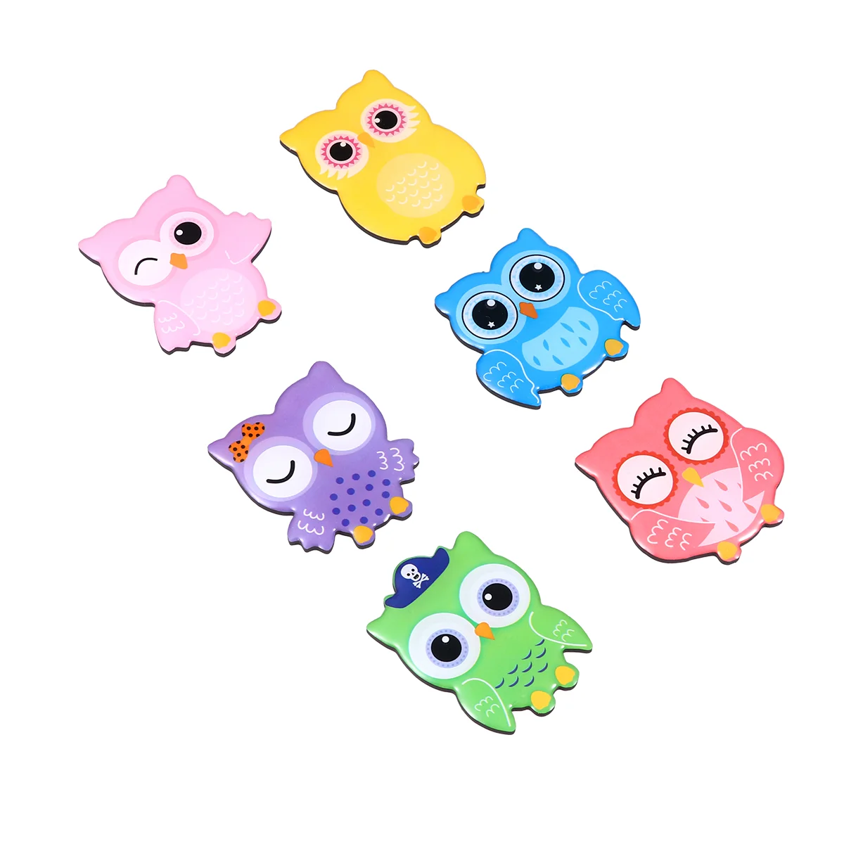 

6 PCS Footlocker Gift Owl Refrigerator Magnets Glass Whiteboard Owl Miniature Calendar Whiteboard Calendar Magnet Statue