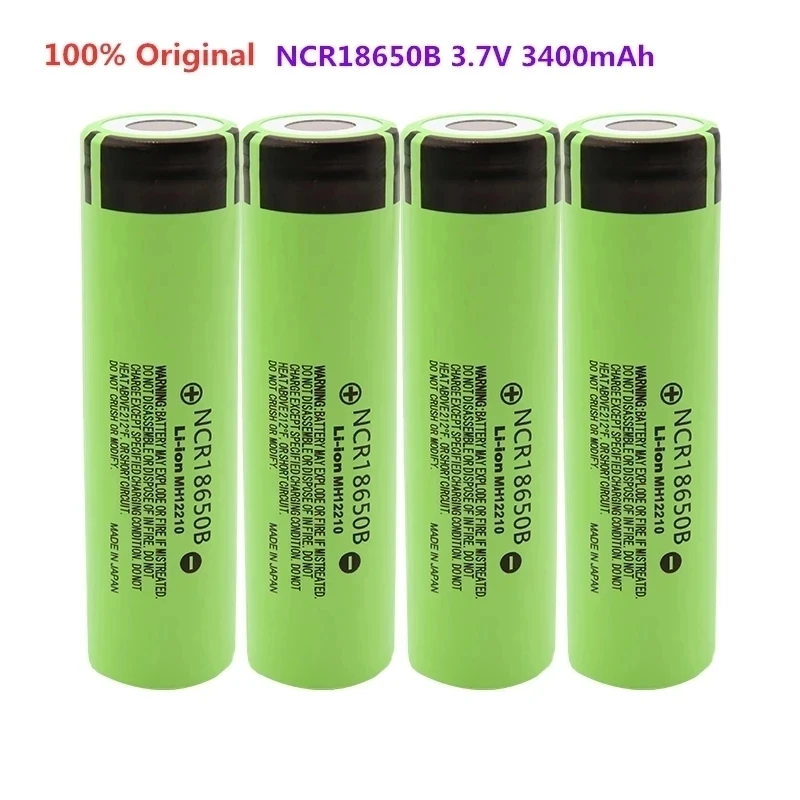 

10 шт. 100% оригинальный новый аккумулятор 18650 3400 мАч 3,7 в литиевый аккумулятор NCR18650B 3400 мАч подходящий Аккумулятор для фонарика + бесплатная дос...