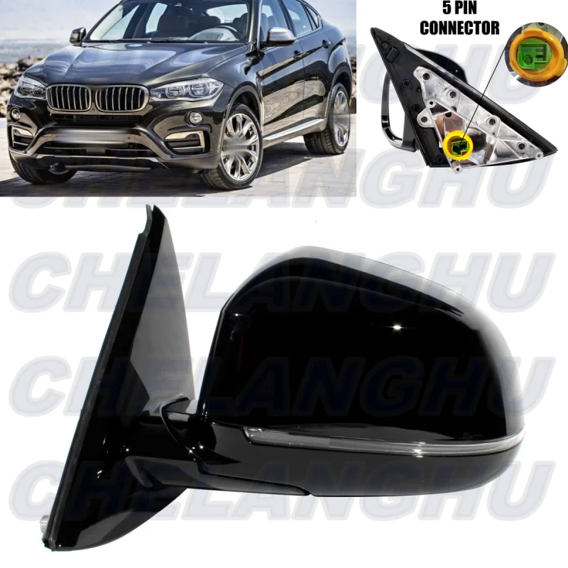 Для BMW X6 F16 2014 2015 2016 2017 2018 левая сторона 5 контактов глянцевая черная окрашенная с