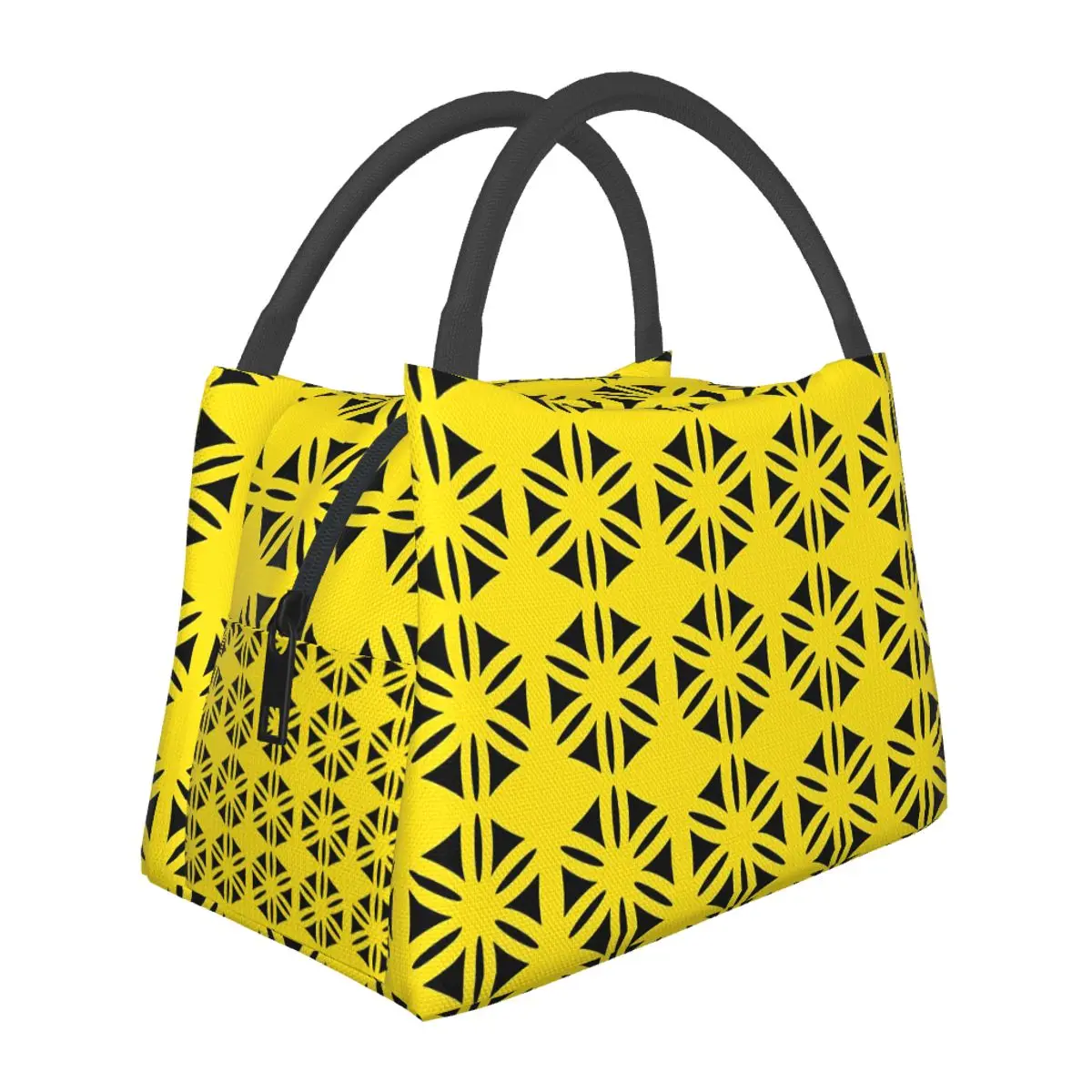 

Geo Print Lunch Bag Abstract Flower Retro Lunch Box School Portable Thermal Tote Handbags Designer Cooler Bag
