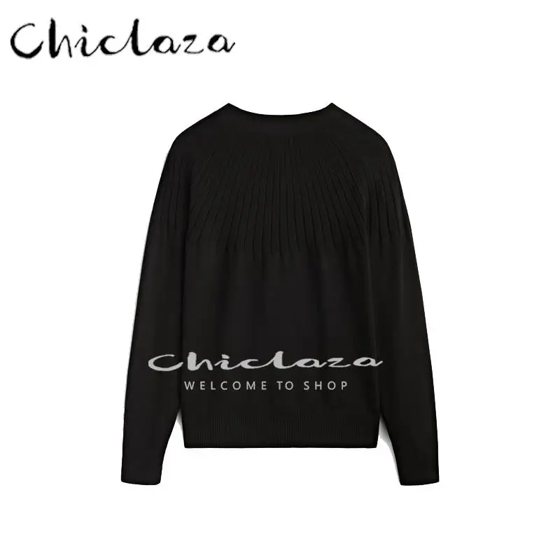 

Женский трикотажный свитер с круглым вырезом, на осень/зиму