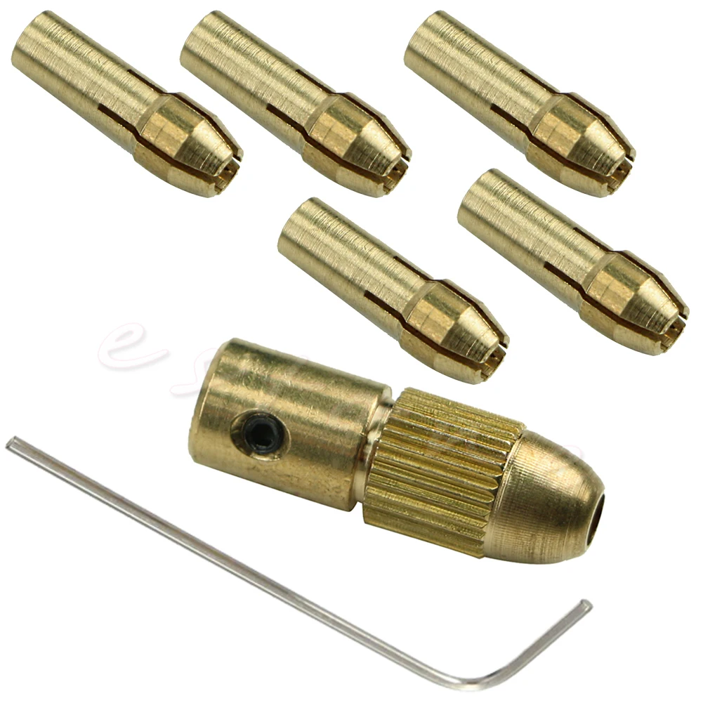 

7pcs 0.5-3mm Small Electric Copper Drill Bit Collet Micro Board Wood Twist Chuck Drop Shipping