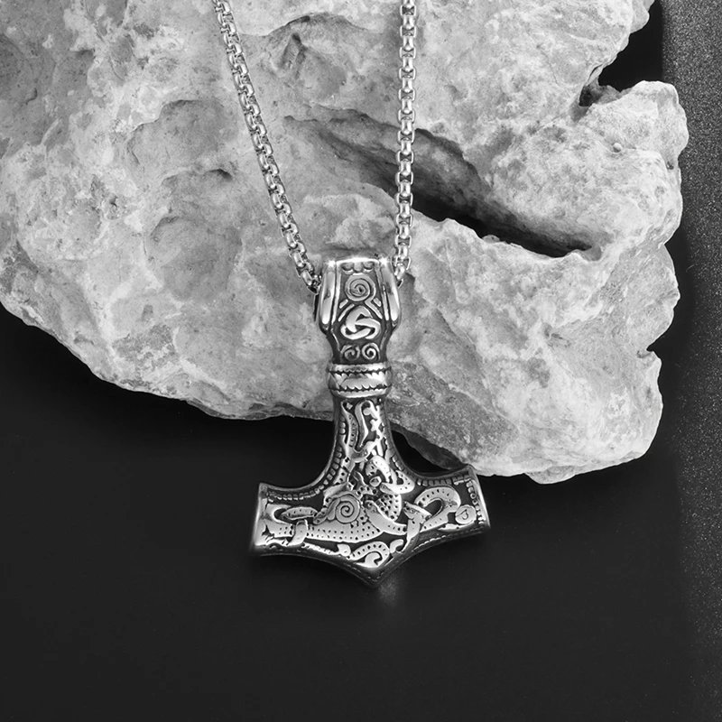 Nordic Viking Thor Odin Hammer ожерелье для мужчин Mjolnir скандинавские руны амулет мужской