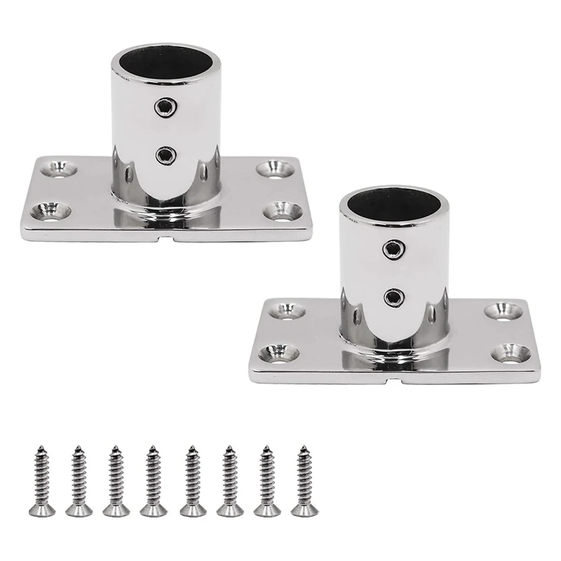 

90 Degree Marine Hardware Rectangular Base Boat Hand Railing Fitting Marine Hand Rail Fittings Tube For Boats Awning