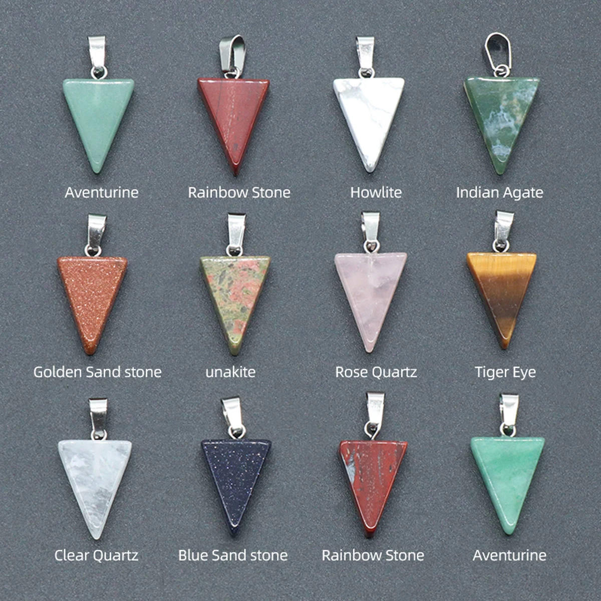 

Natural Stone Pendant Triangles Shaped Gemstone Exquisite Charms for Jewelry Making Diy Necklace Bracelet Earrings Accessories
