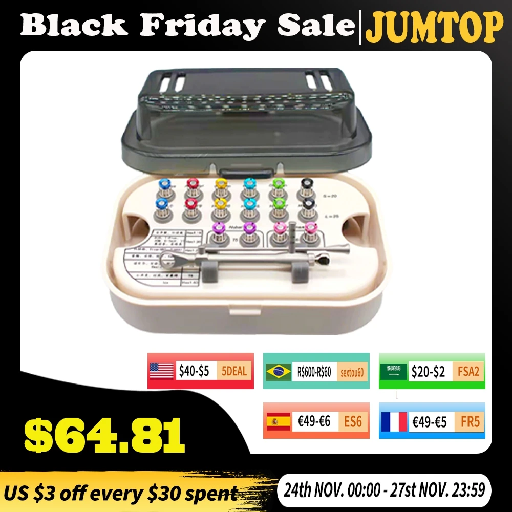 Dental Implant Torque Wrench Screwdriver Prosthetic Kit 10-70NCM Ratchet Drivers Dentistry Implant Repair Tools