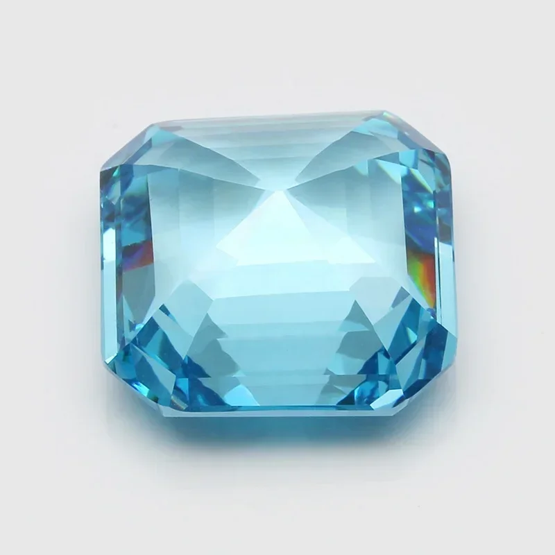 Муассанит Камень Asscher Cut Аквамарин Лабораторный бриллиант Женские ювелирные