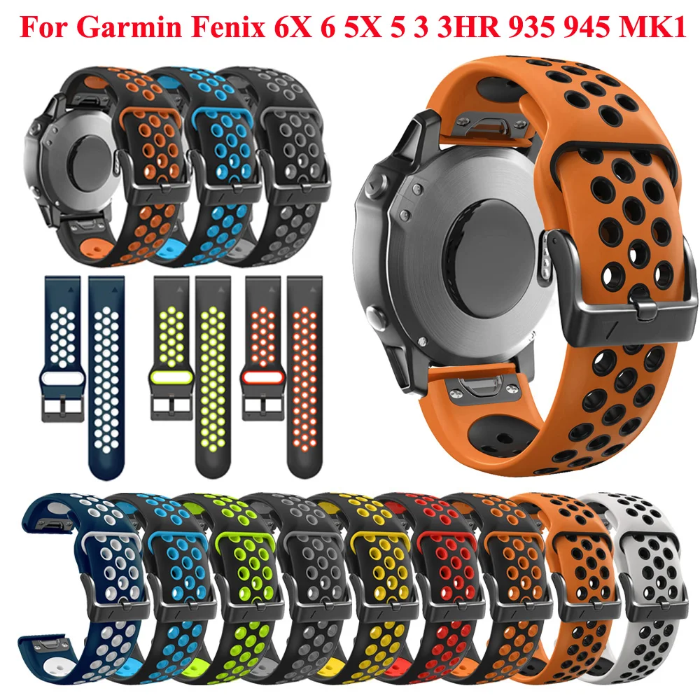 

22 26MM Silicone Quick Watchbands For Garmin Fenix 6X 5X 5 Plus 3HR Forerunner 935 945 Fenix 6 7X 7 Epix Easyfit Smart Wristband
