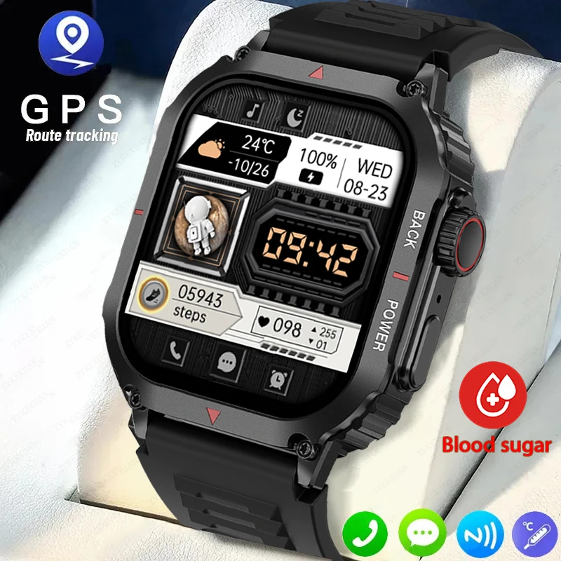 

For Huawei Xiaomi IOS Smartwatch Bluetooth Call GPS Motion Tracking Outdoor Altitude Pressure IP68 Waterproof Sports Watch Men