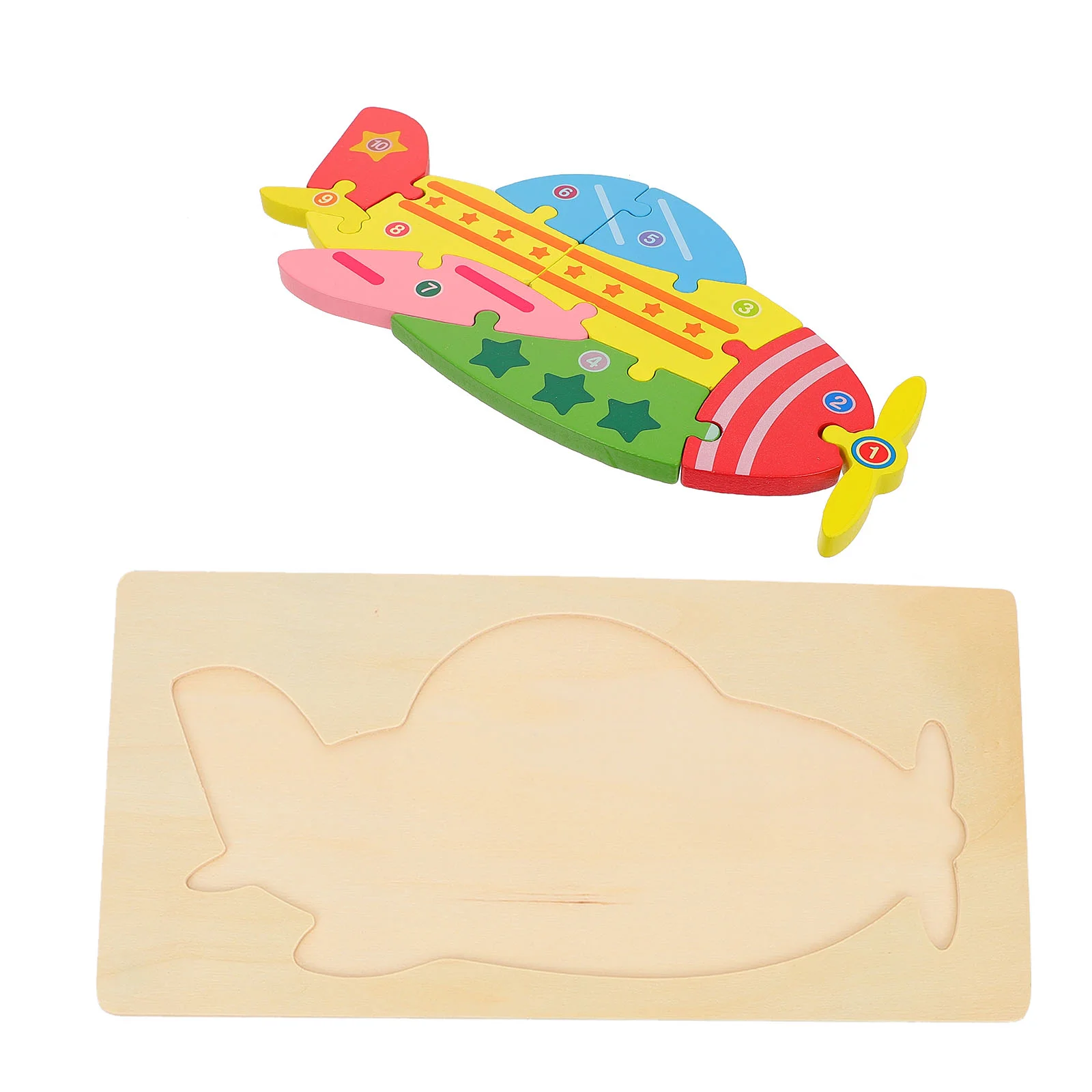 

Stereo Block Puzzle Plaything Educational Kids Funny Jigsaw Toy Toddlers Wood Cartoon Pattern Baby Toys