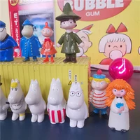 cartoon anime figure moomins cute kawai hippopotamus fatty family snufkins doll model ornament capsule toys gashapon kids toys