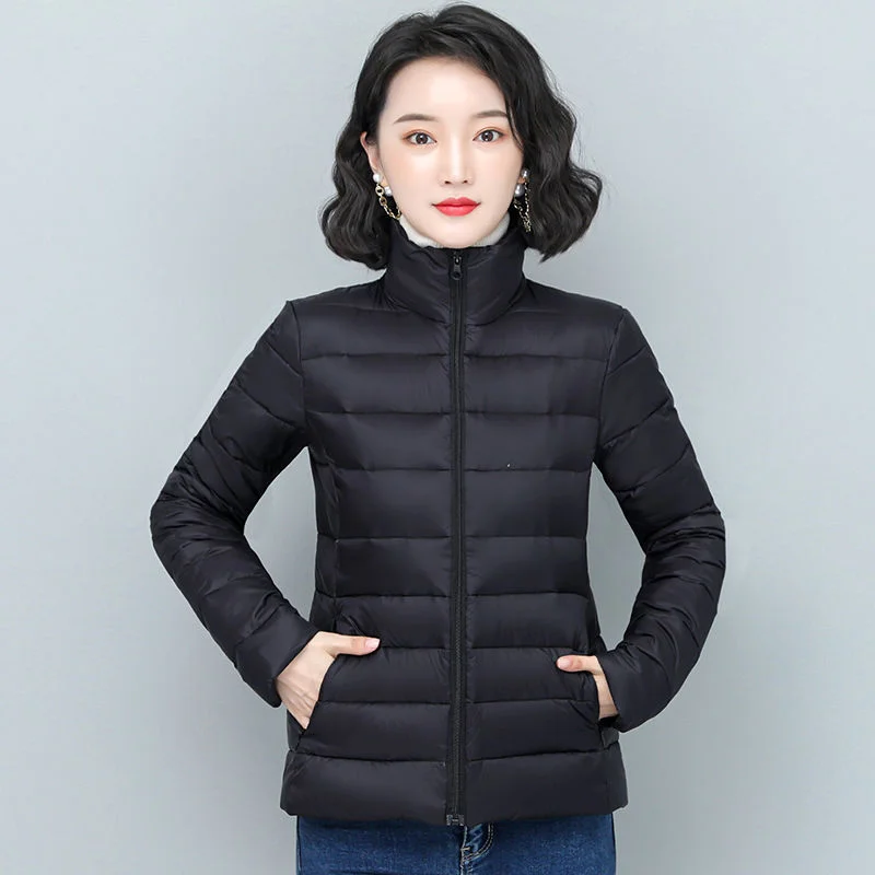 2023 New Women Slim-Fitthickened Inner Padded Jacket Short East Light Down Warm Coat Simple Good-Looking Explosive
